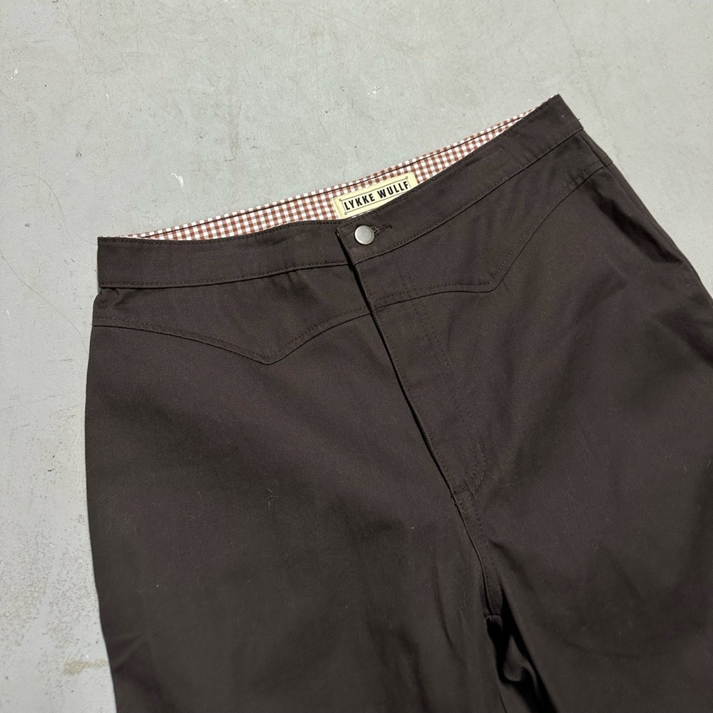 Lykke Wullf Carpenter Pants Brown Chino Wide Leg Womens Size 10 High Rise - Picture 2 of 8